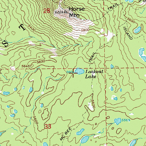 Topographic Map of Lookout Lake, OR