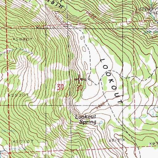 Topographic Map of Lookout Mountain, OR