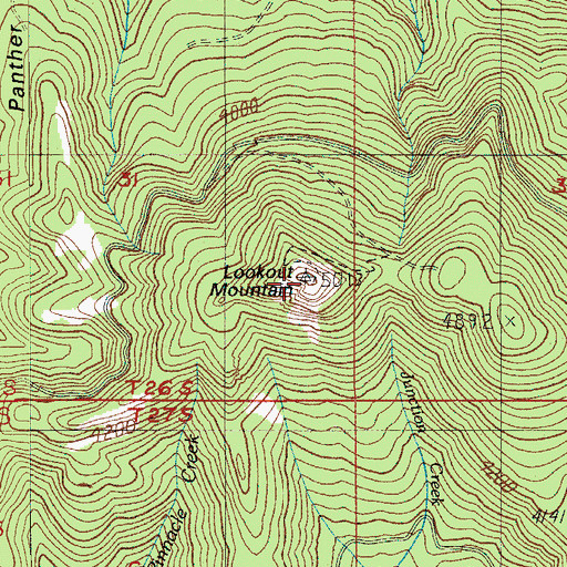 Topographic Map of Lookout Mountain, OR