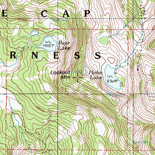 Topographic Map of Lookout Mountain, OR