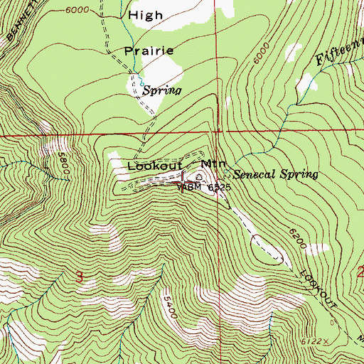 Topographic Map of Lookout Mountain, OR