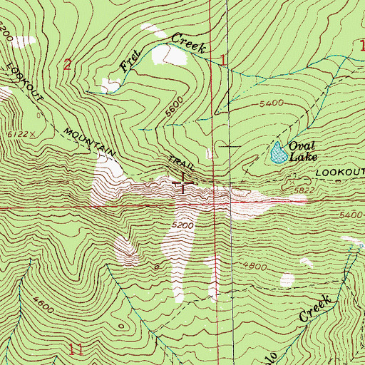 Topographic Map of Lookout Mountain Trail, OR