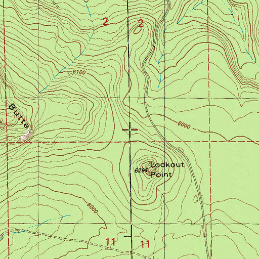 Topographic Map of Lookout Point, OR