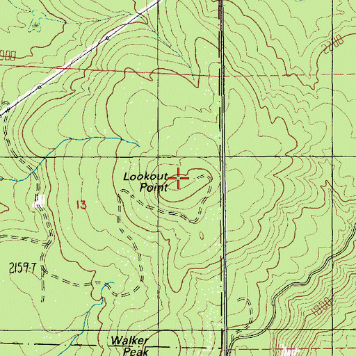 Topographic Map of Lookout Point, OR