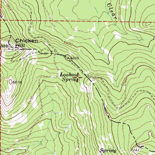 Topographic Map of Lookout Spring, OR