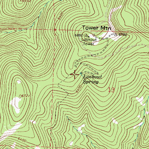 Topographic Map of Lookout Spring, OR