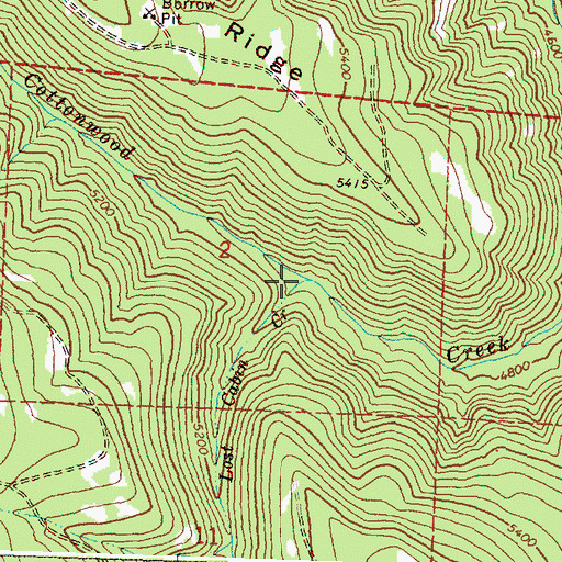 Topographic Map of Lost Cabin Creek, OR