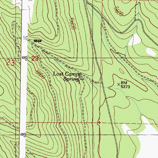 Topographic Map of Lost Camp Spring, OR