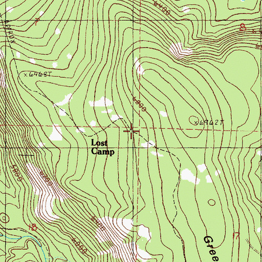 Topographic Map of Lost Camp Trail, OR