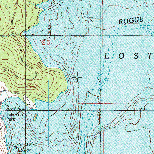 Topographic Map of Lost Creek, OR