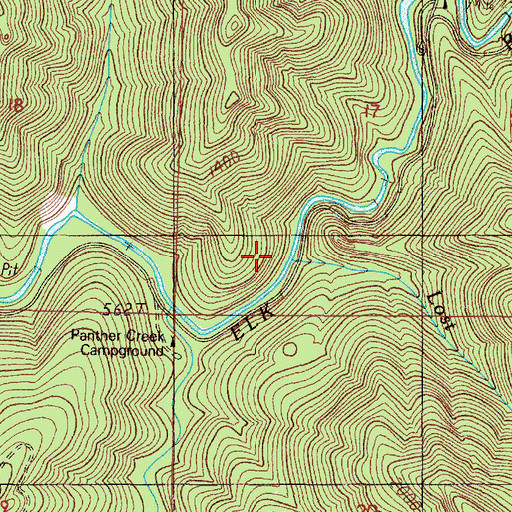 Topographic Map of Lost Creek, OR