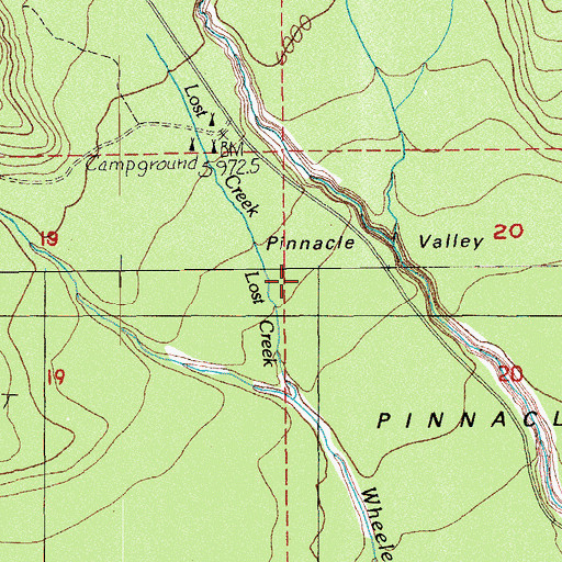 Topographic Map of Lost Creek, OR