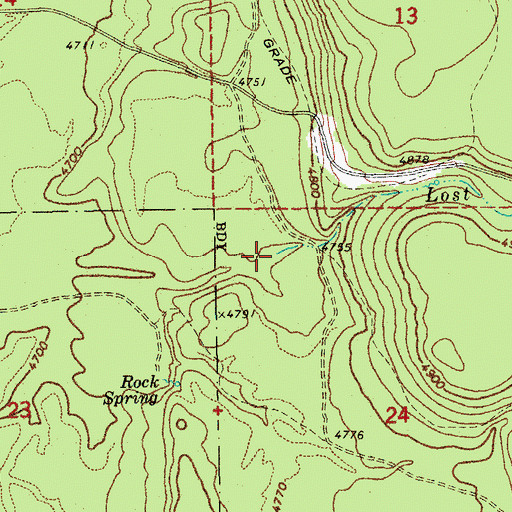 Topographic Map of Lost Creek, OR