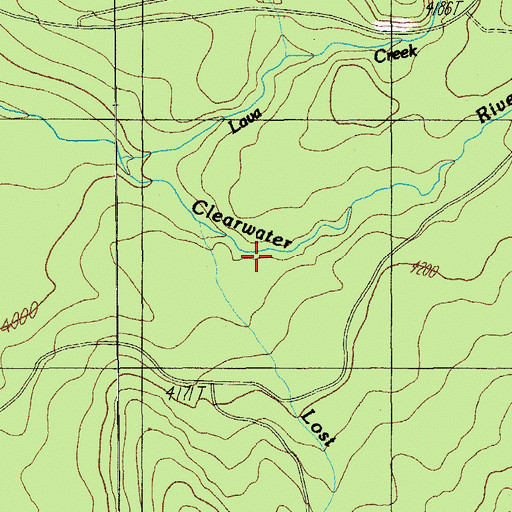 Topographic Map of Lost Creek, OR
