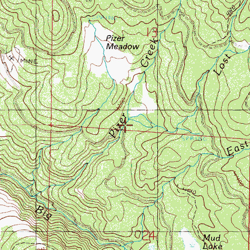 Topographic Map of Lost Creek, OR