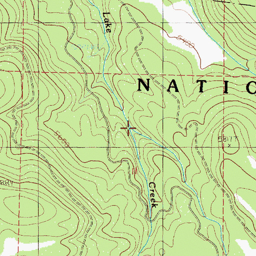 Topographic Map of Lost Creek, OR