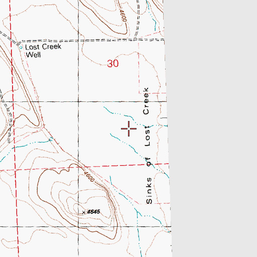 Topographic Map of Lost Creek, OR