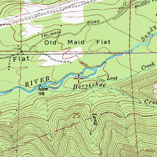 Topographic Map of Lost Creek, OR