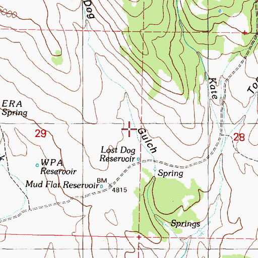 Topographic Map of Lost Dog Gulch, OR