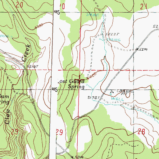 Topographic Map of Lost Guard Spring, OR