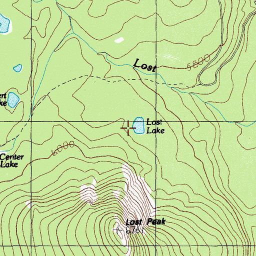 Topographic Map of Lost Lake, OR