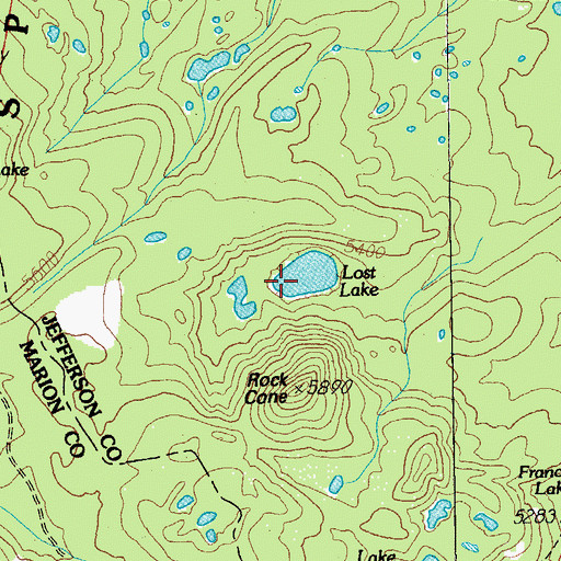 Topographic Map of Lost Lake, OR
