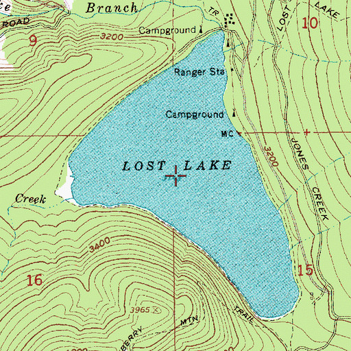 Topographic Map of Lost Lake, OR