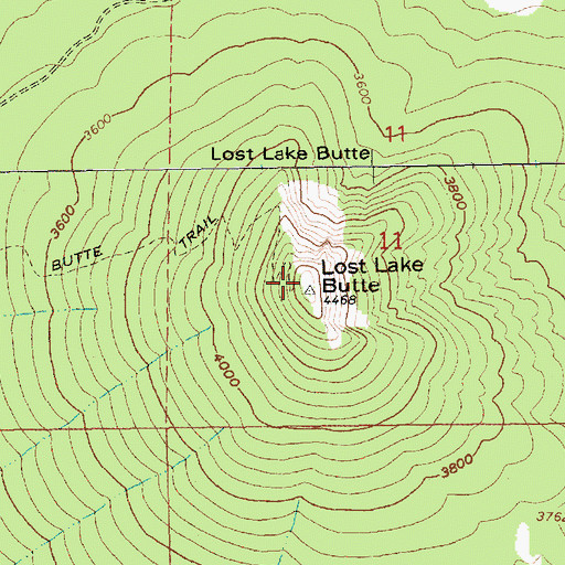 Topographic Map of Lost Lake Butte, OR
