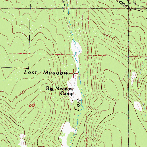 Topographic Map of Lost Meadow, OR