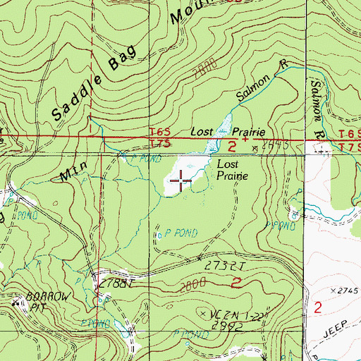 Topographic Map of Lost Prairie, OR