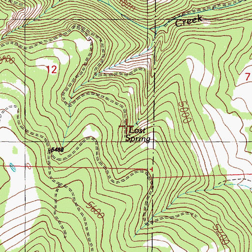 Topographic Map of Lost Spring, OR