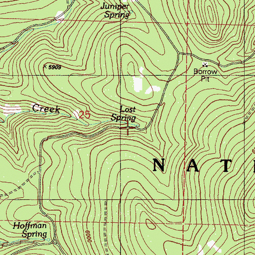 Topographic Map of Lost Spring, OR