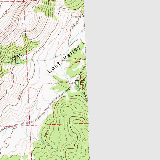 Topographic Map of Lost Valley, OR