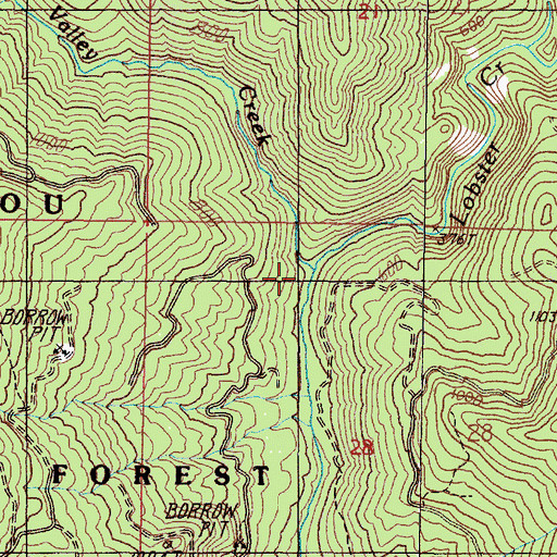 Topographic Map of Lost Valley Creek, OR