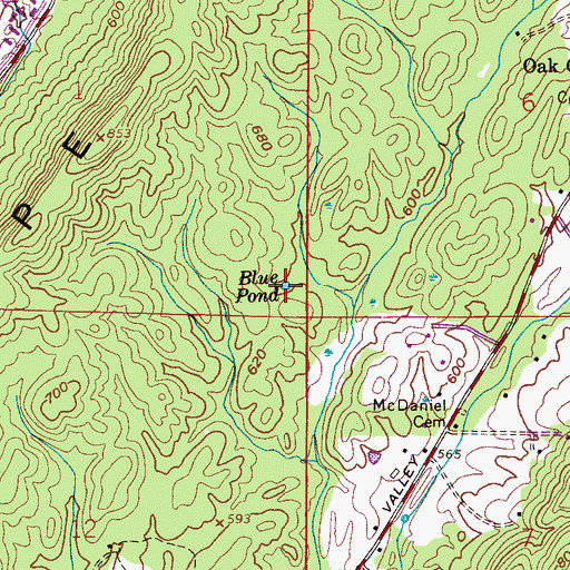 Topographic Map of Blue Pond, AL