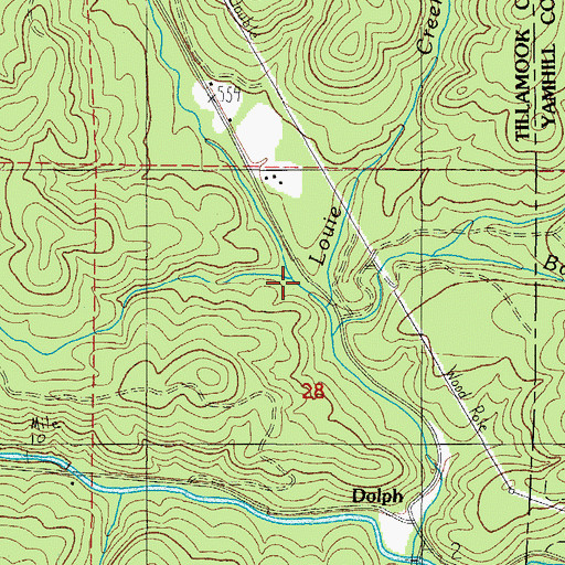 Topographic Map of Louie Creek, OR