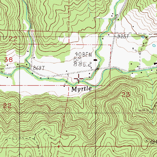 Topographic Map of Louis Creek, OR
