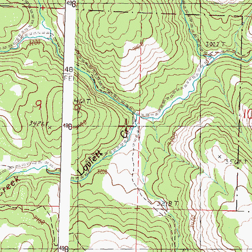 Topographic Map of Lovlett Creek, OR