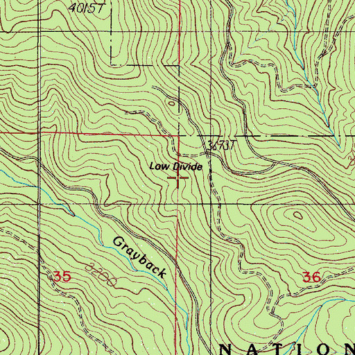 Topographic Map of Low Divide, OR