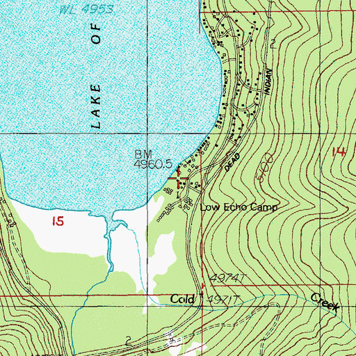 Topographic Map of Low Echo Camp, OR