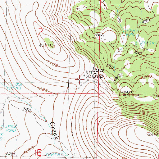 Topographic Map of Low Gap, OR