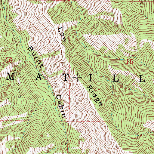 Topographic Map of Low Ridge, OR