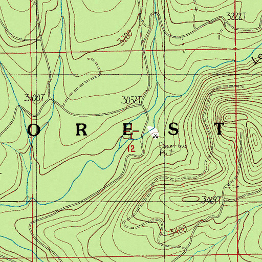 Topographic Map of Lowell Creek, OR