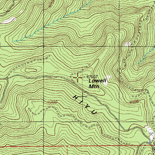 Topographic Map of Lowell Mountain, OR