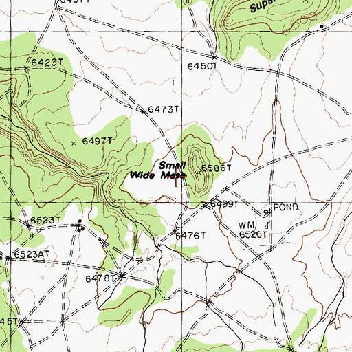 Topographic Map of Small Wide Mesa, AZ