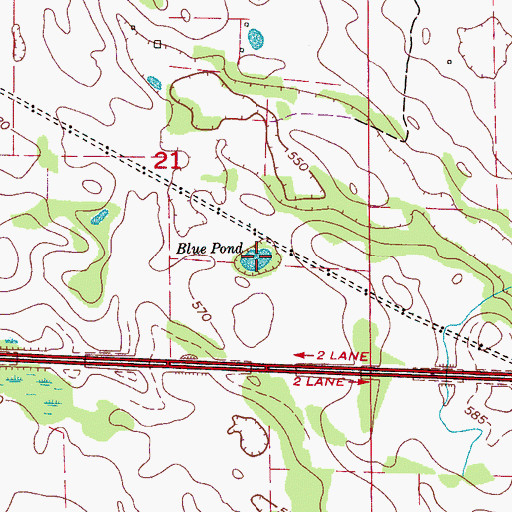 Topographic Map of Blue Pond, AL