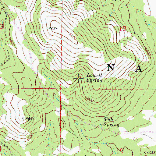 Topographic Map of Lowell Spring, OR