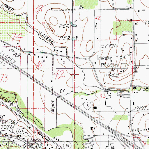 Topographic Map of Lower East Lateral, OR