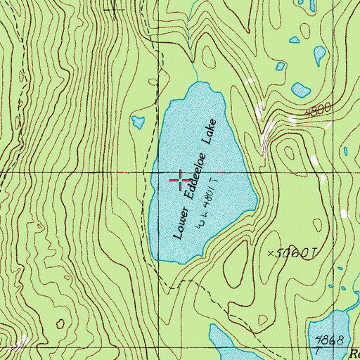 Topographic Map of Lower Eddeeleo Lake, OR