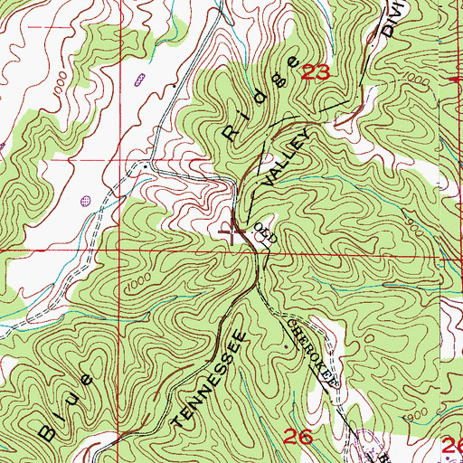 Topographic Map of Blue Ridge, AL